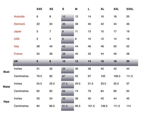 chanel clothing sizing chart|chanel size conversion chart.